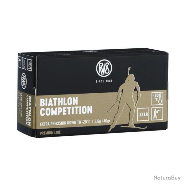Cartouches RWS Biathlon Comp�tition - Cal. 22 LR - 2.6 g / 40 gr