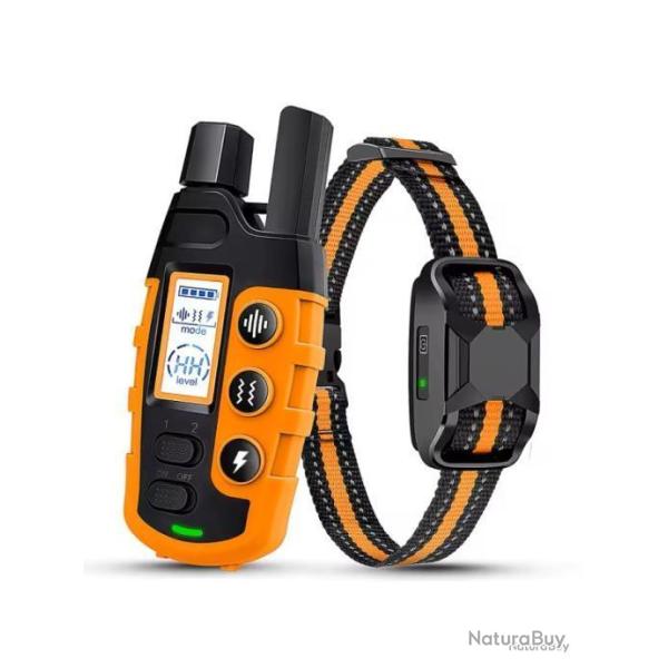 Collier de dressage 3 modes bip/vibration/choc - orange - manuel en fran�ais - livraison gratuite