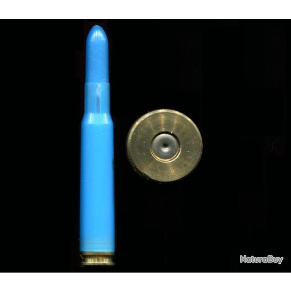 12.7 x 99 Tir r�duit France RARE - balle �tui plastique bleu - culot laiton - exp�rimentale SFM 1962