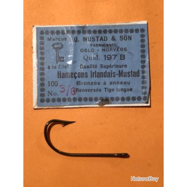 70 hame�on n 3/0 oeillet bronz�  renvers� ref 197b tige longue. simple. p�che mer mustad