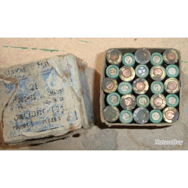 Tr�s ancienne boite de 25 munitions en calibre 12mm