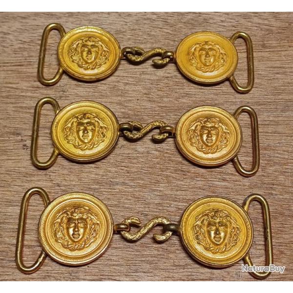 Lot de 3 boucles de ceinturon de grande tenue d'officiers g�n�raux - gendarmerie