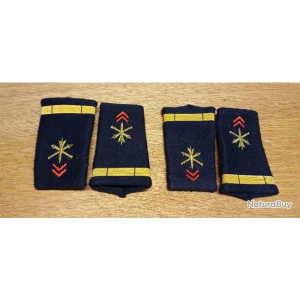 Lot de 2 paires de fourreaux d'�paule ASPIRANT - ARTILLERIE