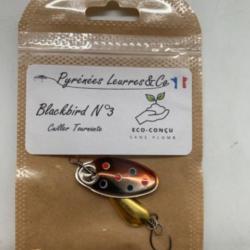 cuillere tournante Pyr&eacute;n&eacute;es Leurres Blackbird n3 5,6g argent fario