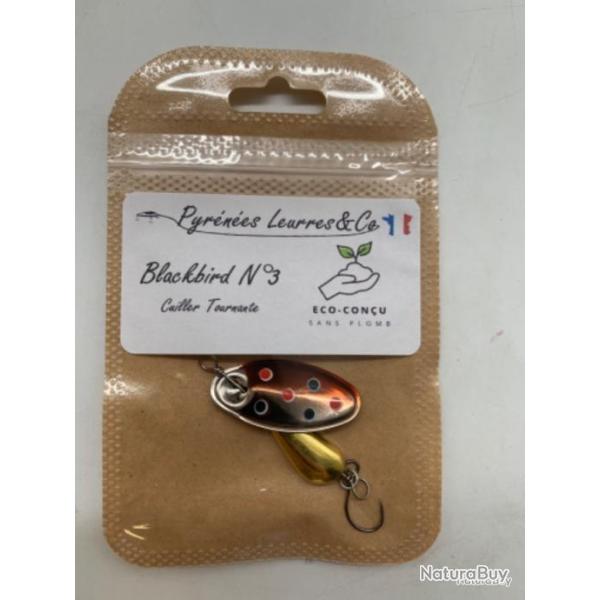 cuillere tournante Pyr�n�es Leurres Blackbird n3 5,6g argent fario