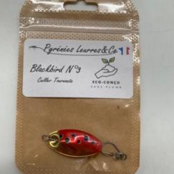 cuillere tournante Pyr&eacute;n&eacute;es Leurres Blackbird n3 5,6g or rouge