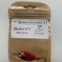 cuillere tournante Pyr&eacute;n&eacute;es Leurres Blackbird n3 5,6g argent rouge