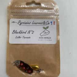 cuillere tournante Pyr&eacute;n&eacute;es Leurres Blackbird n2 3,3g argent fario