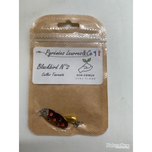 cuillere tournante Pyr�n�es Leurres Blackbird n2 3,3g argent fario