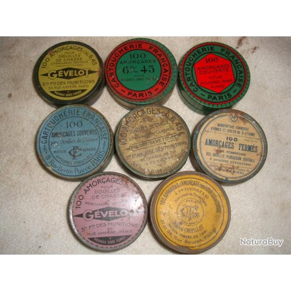 LOT DE BOITE D'AMORCE ANCIENNE VIDE
