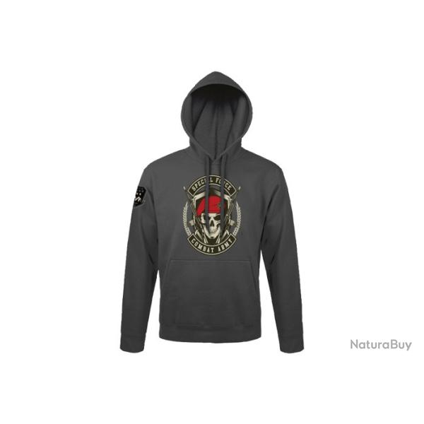 Sweat  capuche Combat Army Coloris Gris Anthracite Army Design