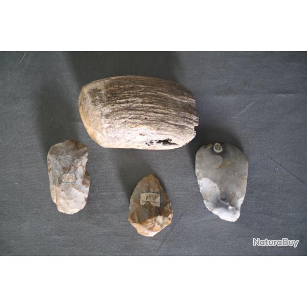 Lot d'artefacts arch�ologiques de la pr�histoire - France, pal�olithique et n�olithique