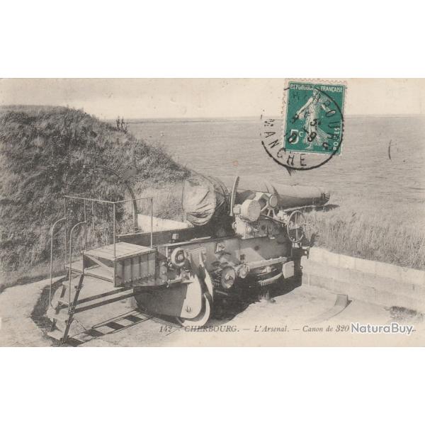 CPA - CHERBOURG L'Arsenal -canon de 320  mm.court N�108