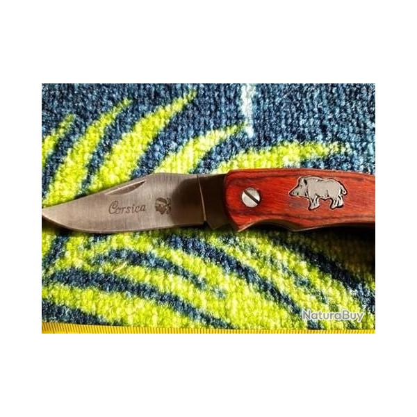 Couteau de poche berger avec sanglier incrust�