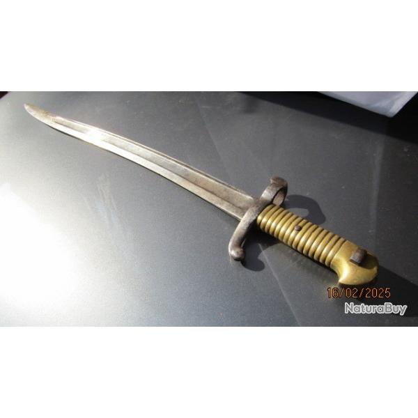 baionnette SABRE BA�ONNETTE 1842 carabine chasseur SF bien grav� Manu imp�riale Chatel 1861