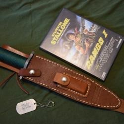 Pack Collector : Couteau RAMBO 1 First Blood  + Dog Tag Plaque Militaire + DVD du film