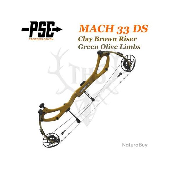PSE MACH 33 DS - Arc de Chasse 2025 en Carbone Rapide et Ultra-L�ger 50-60# Droitier Clay Brown Rise