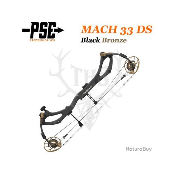 PSE MACH 33 DS - Arc de Chasse 2025 en Carbone Rapide et Ultra-L�ger 60-70# Droitier Black/Bronze