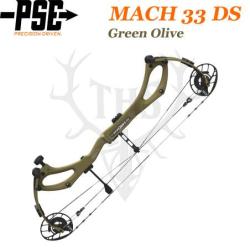 PSE MACH 33 DS - Arc de Chasse 2025 en Carbone Rapide et Ultra-L&eacute;ger 70-80# Gaucher Green Olive