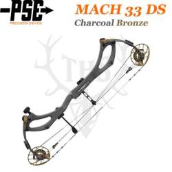 PSE MACH 33 DS - Arc de Chasse 2025 en Carbone Rapide et Ultra-L&eacute;ger 40-50# Gaucher Charcoal/Bronze