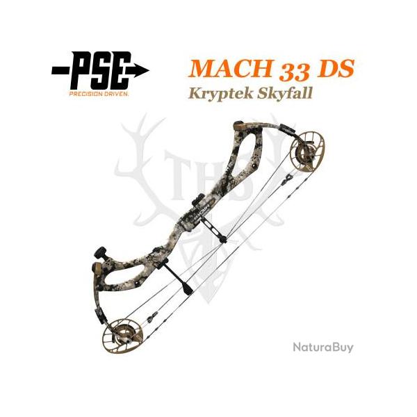 PSE MACH 33 DS - Arc de Chasse 2025 en Carbone Rapide et Ultra-L�ger 40-50# Droitier Kryptek Obscura
