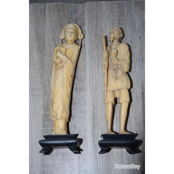 Lot Collection de 2 Statuettes Asiatiques