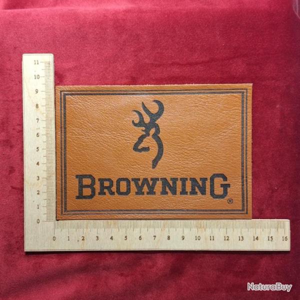 Etiquette en cuir pour coffret d'arme "Browning"
