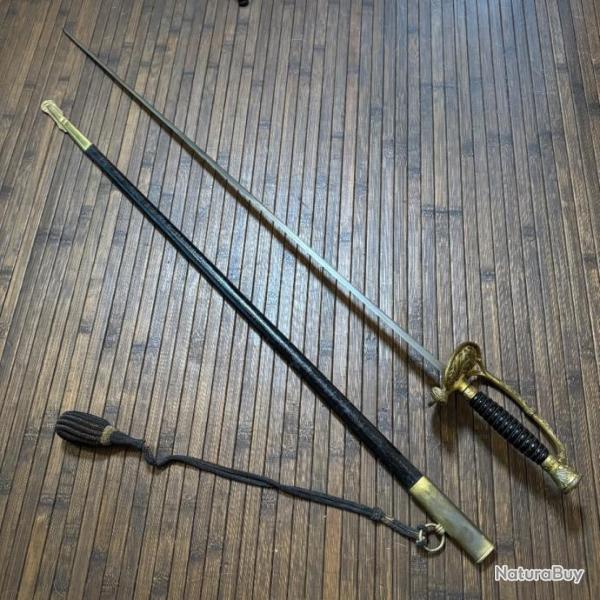 �P�E D'OFFICIER SUPERIEUR DE MARINE 1837 FOURREAU ET DRAGONNE