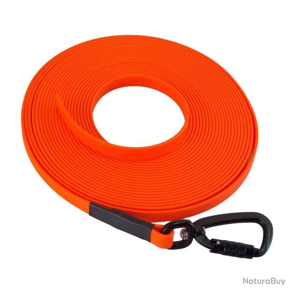 Longe BIOTHANE Twist-Lock 13 mm orange fluo 10 m SANS poign�e