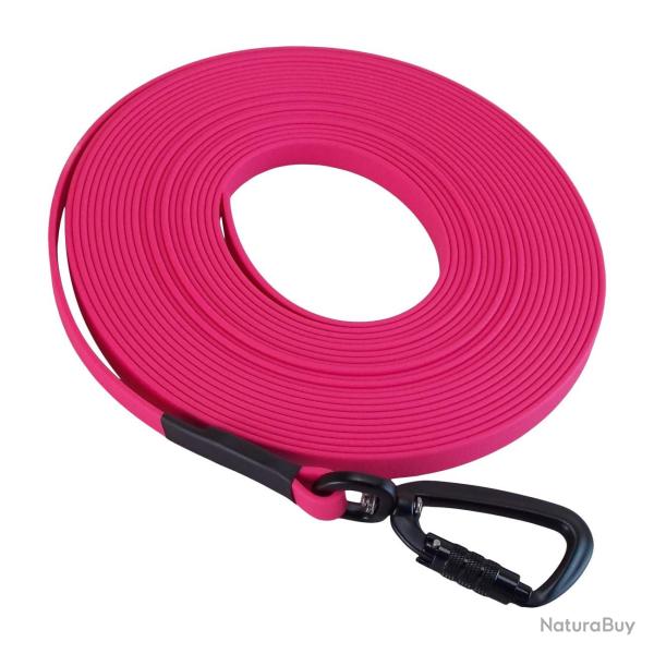 Longe BIOTHANE Twist-Lock 13 mm 10 m SANS poign�e rose passion