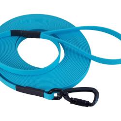 Longe BIOTHANE Twist-Lock 13 mm bleu ciel 5 m AVEC poign&eacute;e