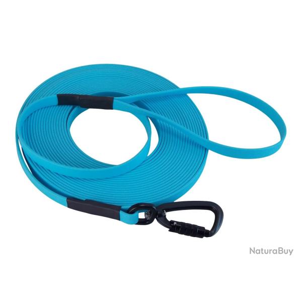 Longe BIOTHANE Twist-Lock 13 mm bleu ciel 5 m AVEC poign�e