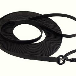 Longe BIOTHANE Twist-Lock 13 mm Noir 10 m AVEC poign&eacute;e