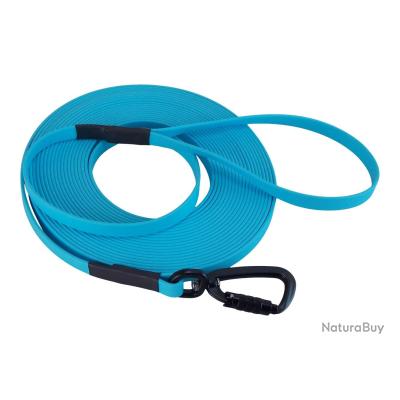 Longe BIOTHANE Twist-Lock 13 mm bleu ciel 10 m AVEC poignée - Laisses ...
