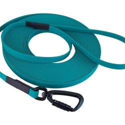 Longe BIOTHANE Twist-Lock 13 mm 10 m AVEC poign&eacute;e Turquoise