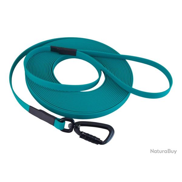 Longe BIOTHANE Twist-Lock 13 mm 10 m AVEC poign�e Turquoise