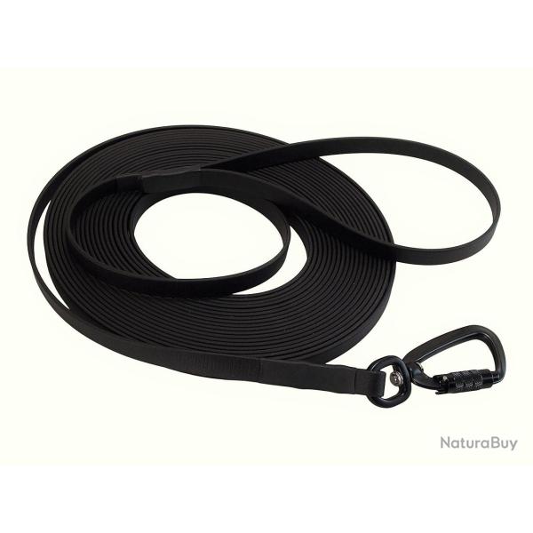 Longe BIOTHANE Twist-Lock 13 mm Noir 15 m AVEC poign�e
