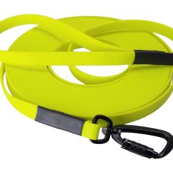 Longe BIOTHANE Twist-Lock 16 mm jaune fluo 5 m AVEC poignée