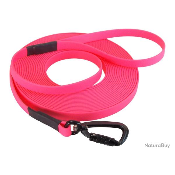 Longe BIOTHANE Twist-Lock 16 mm Rose 5 m AVEC poign�e