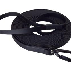 Longe BIOTHANE Twist-Lock 16 mm Noir 10 m AVEC poign&eacute;e