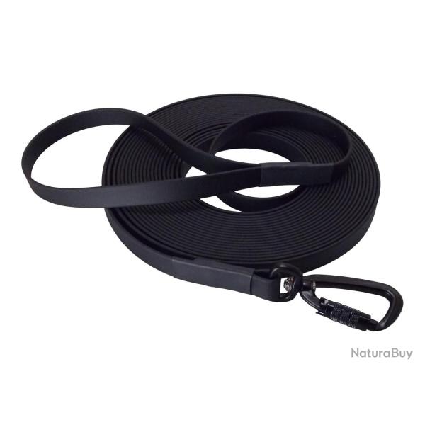 Longe BIOTHANE Twist-Lock 16 mm Noir 10 m AVEC poign�e
