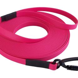 Longe BIOTHANE Twist-Lock 16 mm 10 m AVEC poign&eacute;e rose passion