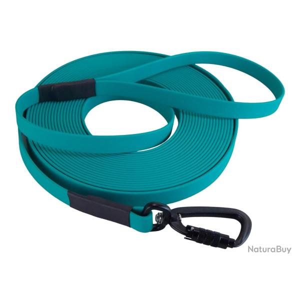 Longe BIOTHANE Twist-Lock 16 mm 10 m AVEC poign�e turquoise
