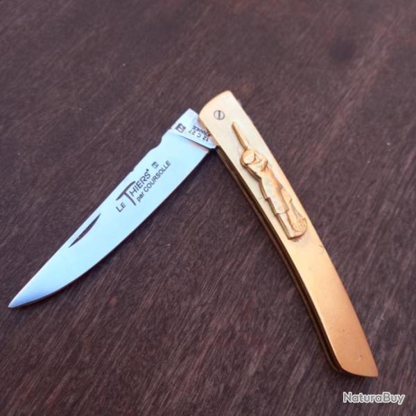 Joli Couteau LE THIERS par COURSOLLE Manche en Laiton
