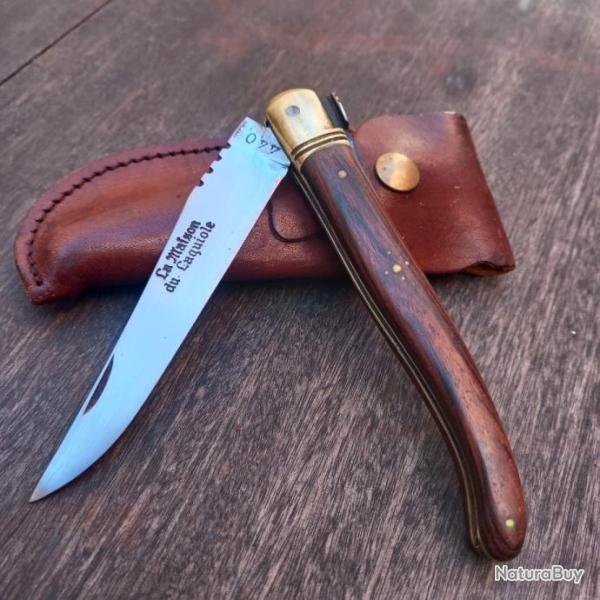 Joli Couteau LA MAISON DU LAGUIOLE Manche en Bois avec �tui en Cuir