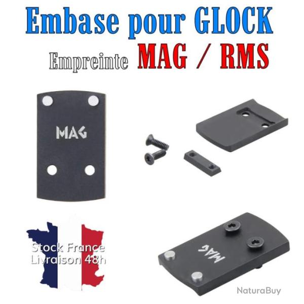 Embase pour point rouge � la place de la hausse pour Glock - Empreinte MAG / RMS - Stock France