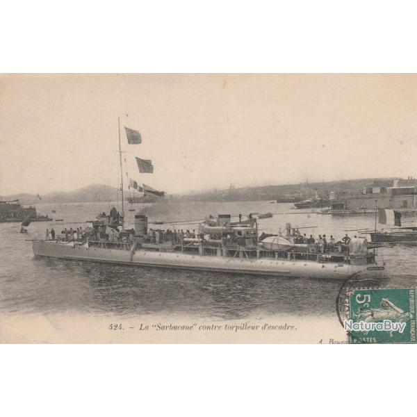 CPA - Marine Militaire Franaise " La Sarbacane " Torpilleur  d'escadre -N1235  -Visionnez les scan
