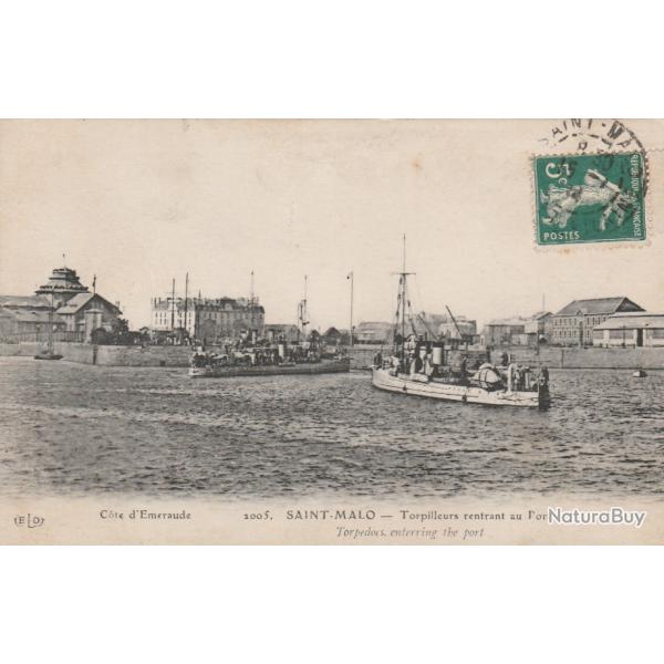 CPA - Marine Militaire Fran�aise " SAINT MALO " Torpilleurs rentrant au Port -N�1233