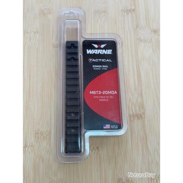 Rail acier Warne 20 MOA pour TIKKA T3/ T3X