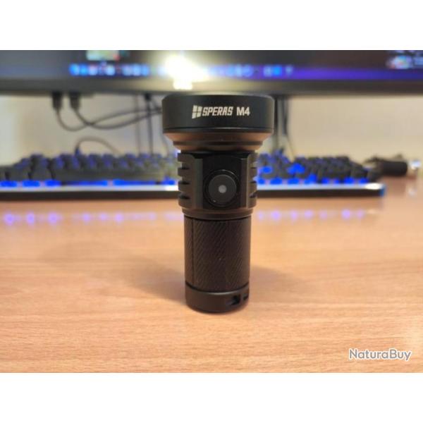 SPERAS M4 , flaslight lanceur ultra compact , 1320 lumens , 652 m�tres port�e , Accu 18350 inclus .